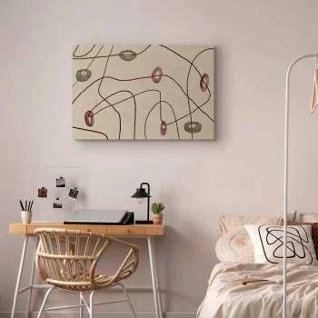 Obraz - Linie i kształty - labirynt z koralików na bladym przecieranym tle - obrazek 5