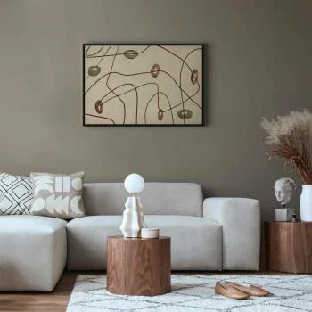 Obraz - Linie i kształty - labirynt z koralików na bladym przecieranym tle - obrazek 5