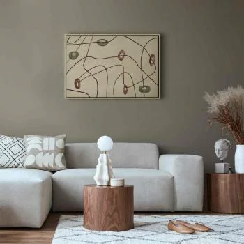 Obraz - Linie i kształty - labirynt z koralików na bladym przecieranym tle - obrazek 5