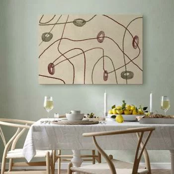 Obraz - Linie i kształty - labirynt z koralików na bladym przecieranym tle - obrazek 6