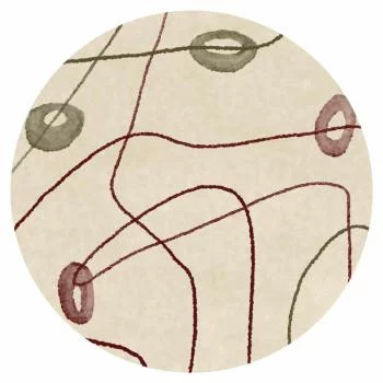 Fototapeta okrągła - Linie i kształty - labirynt z koralików na bladym przecieranym tle - obrazek 2