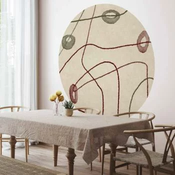 Fototapeta okrągła - Linie i kształty - labirynt z koralików na bladym przecieranym tle - obrazek 6