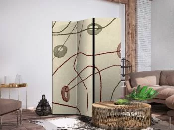Parawan - Labirynt z koralików - minimalistyczna abstrakcja na przecieranym tle - obrazek 5