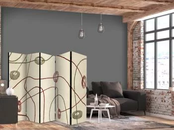 Parawan - Labirynt z koralików - minimalistyczna abstrakcja na przecieranym tle - obrazek 2