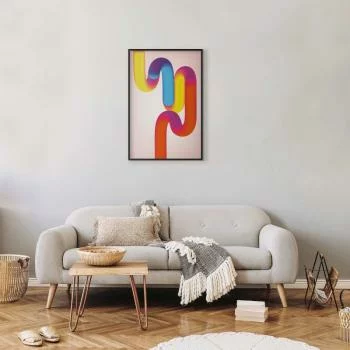 Plakat - Tęczowe Rurki - abstrakcyjna ilustracja z kolorowymi gradientami - obrazek 2