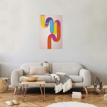 Plakat - Tęczowe Rurki - abstrakcyjna ilustracja z kolorowymi gradientami - obrazek 2