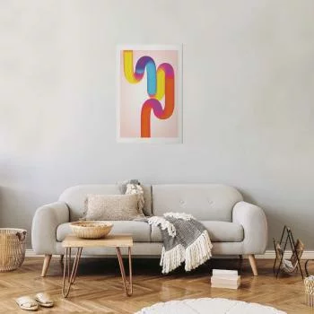 Plakat - Tęczowe Rurki - abstrakcyjna ilustracja z kolorowymi gradientami - obrazek 2