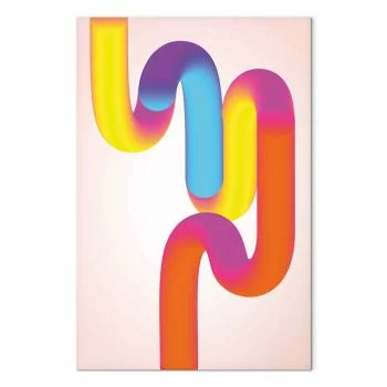 Obraz - Barwne Zakręty - dynamiczna kompozycja w odcieniach żółci różu i niebieskiego - obrazek 2