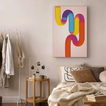 Obraz - Barwne Zakręty - dynamiczna kompozycja w odcieniach żółci różu i niebieskiego - obrazek 6