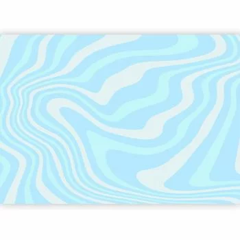 Fototapeta - Kompozycja w błękitach i bieli - Harmonijne abstrakcyjne fale w zimnej tonacji kolorystycznej - obrazek 2