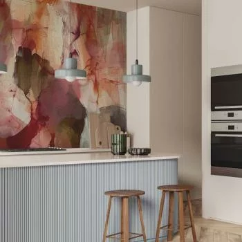 Fototapeta - Wiosenna kompozycja - prześwity i formy w technice farby akwarelowej - obrazek 5