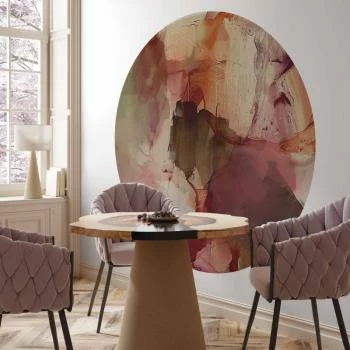 Fototapeta okrągła - Wiosenna kompozycja - prześwity i formy w technice farby akwarelowej - obrazek 6