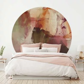 Fototapeta okrągła - Wiosenna kompozycja - prześwity i formy w technice farby akwarelowej - obrazek 5