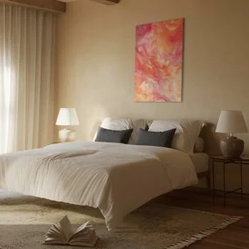 Obraz - Płomienne Barwy - dynamiczne kształty w kolorach ognia i różu - obrazek 6