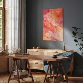 Obraz - Płomienne Barwy - dynamiczne kształty w kolorach ognia i różu - obrazek 7