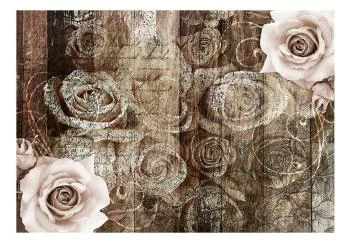 Fototapeta wodoodporna - Stare drewno i róże - obrazek 2