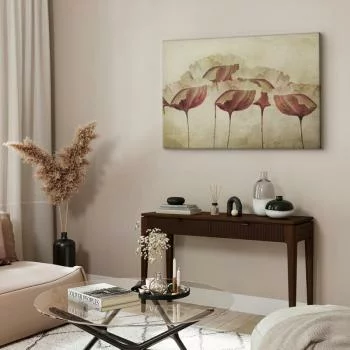 Obraz - Kwiaty w beżu (1-częściowy) szeroki - obrazek 5