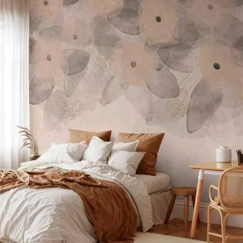 Fototapeta - Minimalistyczna łąka - desenie na delikatnym beżowym tle z teksturą - obrazek 5