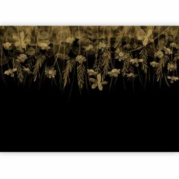 Fototapeta - Pejzaż natury - czarny abstrakcyjny motyw natury z kwiatami w sepii - obrazek 5