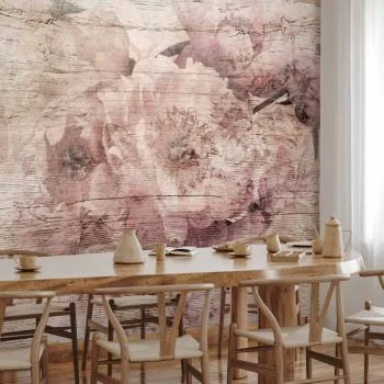 Fototapeta - Kwiaty na deskach - obrazek 5