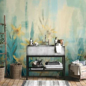 Fototapeta - Muśnięcie latem - motyw roślinny z łąką kwiatów w niebieskich tonach - obrazek 6