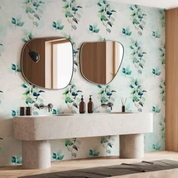 Fototapeta - Miętowa natura - jednolity deseń w motyw roślinny z zielonymi liśćmi - obrazek 6