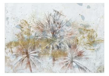 Fototapeta wodoodporna - Szare palmy - motyw roślinny w abstrakcyjnej kompozycji z deseniami - obrazek 2