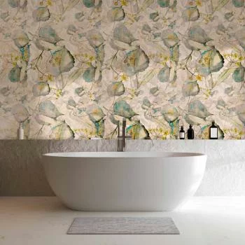 Fototapeta - Zielonożółte jesienne pamiątki - deseń z roślinnym motywem z liśćmi - obrazek 6