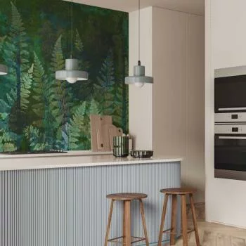 Fototapeta - Zielona abstrakcja w lesie - liście paproci w kniejach z deseniami - obrazek 5