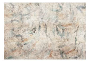 Fototapeta wodoodporna - Greckie laury - wyblakła kompozycja z liśćmi na beżowym tle w desenie - obrazek 2