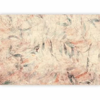 Fototapeta - Greckie laury - kompozycja z liśćmi w desenie na tle w żółtych tonach - obrazek 2