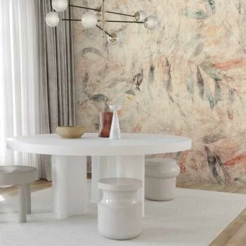 Fototapeta - Greckie laury - kompozycja z liśćmi w desenie na tle w żółtych tonach - obrazek 5