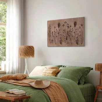 Obraz - Polne kwiaty - czarne rośliny na tle w technice lime wash - obrazek 5