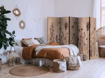 Parawan - Roślinny vintage - delikatne polne kwiaty na tle w technice lime wash - obrazek 5