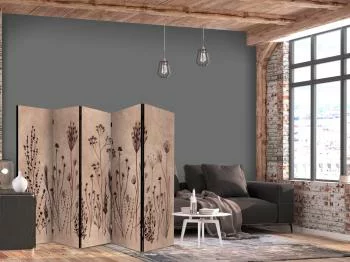 Parawan - Roślinny vintage - delikatne polne kwiaty na tle w technice lime wash - obrazek 2