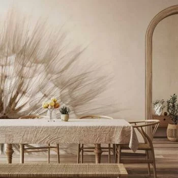 Fototapeta - Natura w przybliżeniu - motyw zbliżonego kwiatu dmuchawca w sepii - obrazek 6