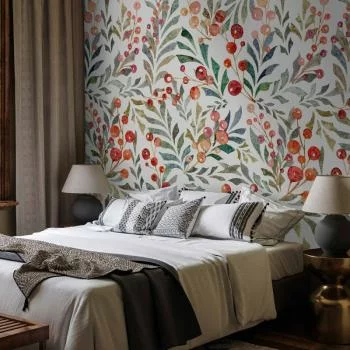 Fototapeta - Listki czerwonych jagód - obrazek 5