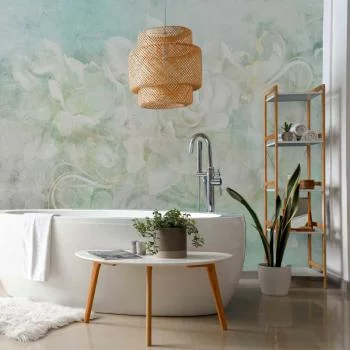 Fototapeta - Rozkwitając wśród pasteli - abstrakcja z motywem roślinnym i deseniami - obrazek 6