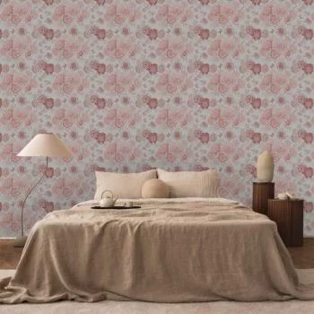 Tapeta - Różowe kwiaty na białym tle - obrazek 5