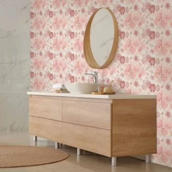 Tapeta - Różowe kwiaty na białym tle - obrazek 6