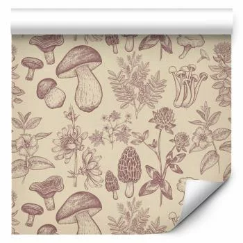 Tapeta - Beżowe grzyby i zioła - obrazek 2