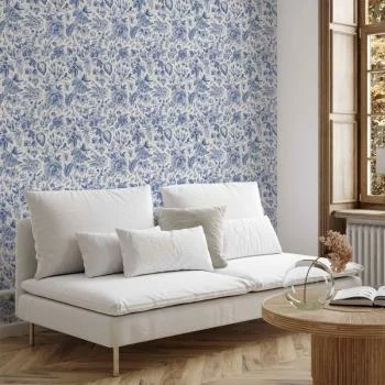 Tapeta - Ilustracja z niebieskimi kwiatami