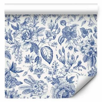 Tapeta - Ilustracja z niebieskimi kwiatami - obrazek 2