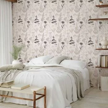 Tapeta - Kwiaty i zioła w ciepłych szarościach - obrazek 5