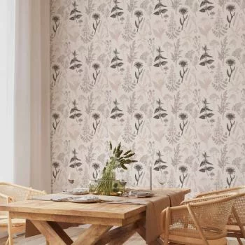Tapeta - Kwiaty i zioła w ciepłych szarościach - obrazek 5