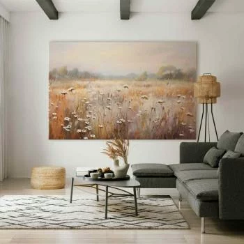 Obraz XXL - Impresjonistyczna łąka - krajobraz polny w pastelowej palecie barw - obrazek 5
