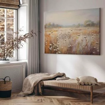 Obraz XXL - Impresjonistyczna łąka - krajobraz polny w pastelowej palecie barw - obrazek 6