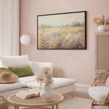 Plakat - Impresjonistyczna łąka - krajobraz polny w pastelowej palecie barw - obrazek 5