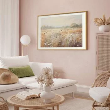 Plakat - Impresjonistyczna łąka - krajobraz polny w pastelowej palecie barw - obrazek 5