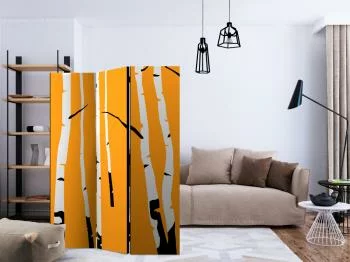 Parawan - Birches on the orange background - obrazek 2